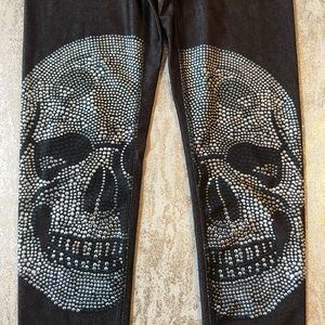 Terez Crystal Skull Print leggings